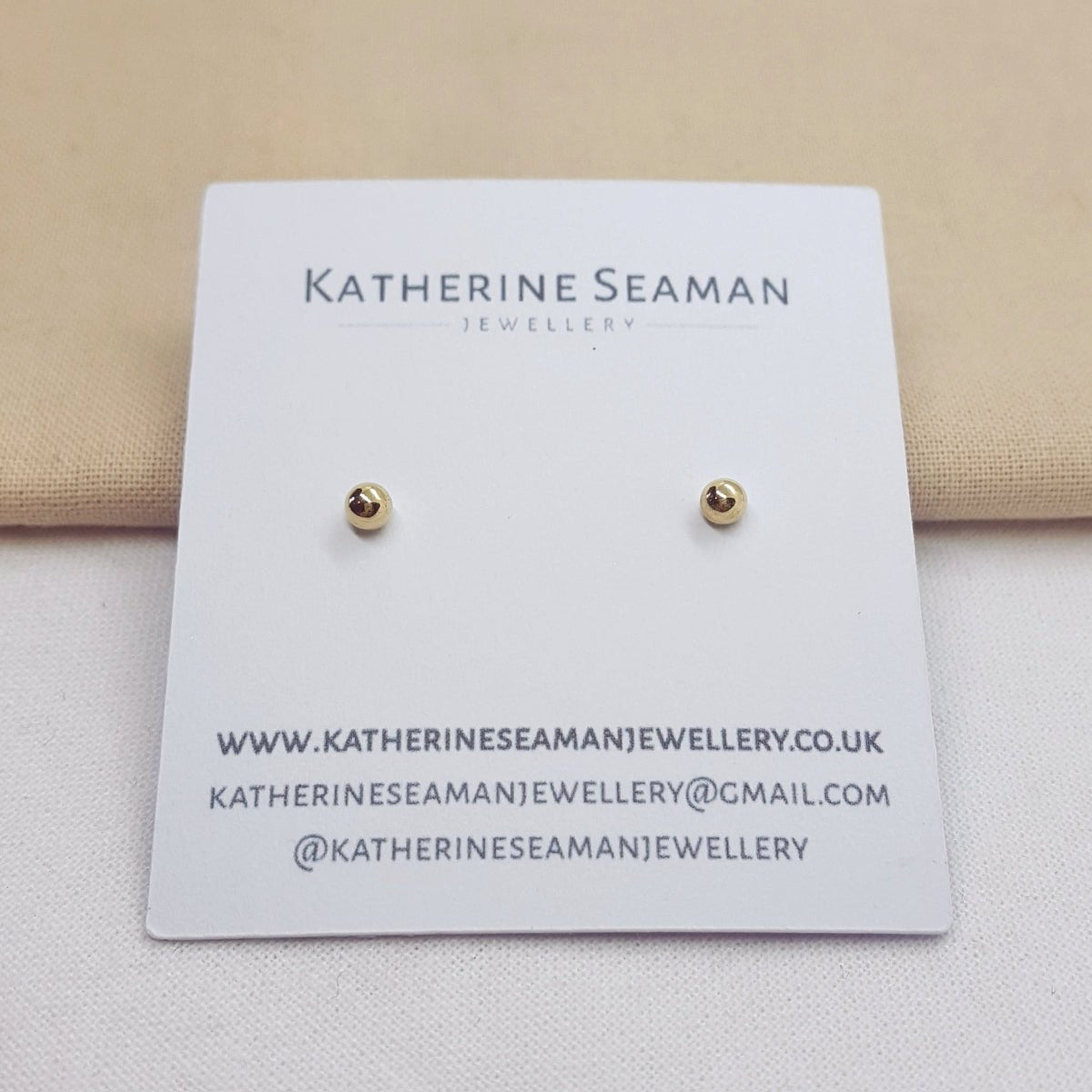 Mini Yellow Gold and Silver Ball Studs - Katherine Seaman Jewellery