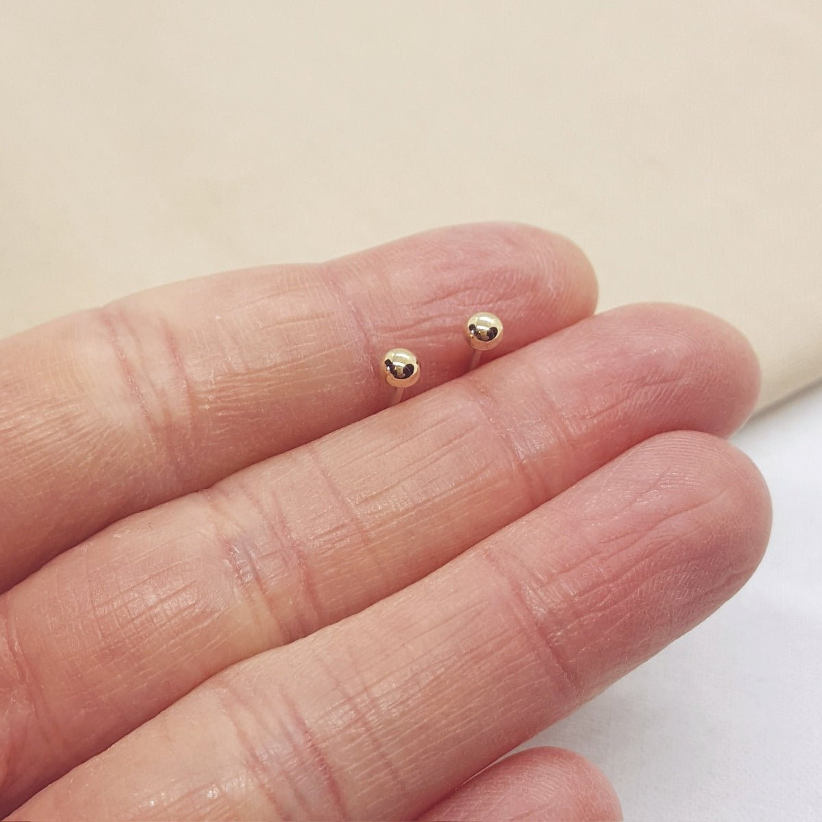 Mini Yellow Gold and Silver Ball Studs - Katherine Seaman Jewellery