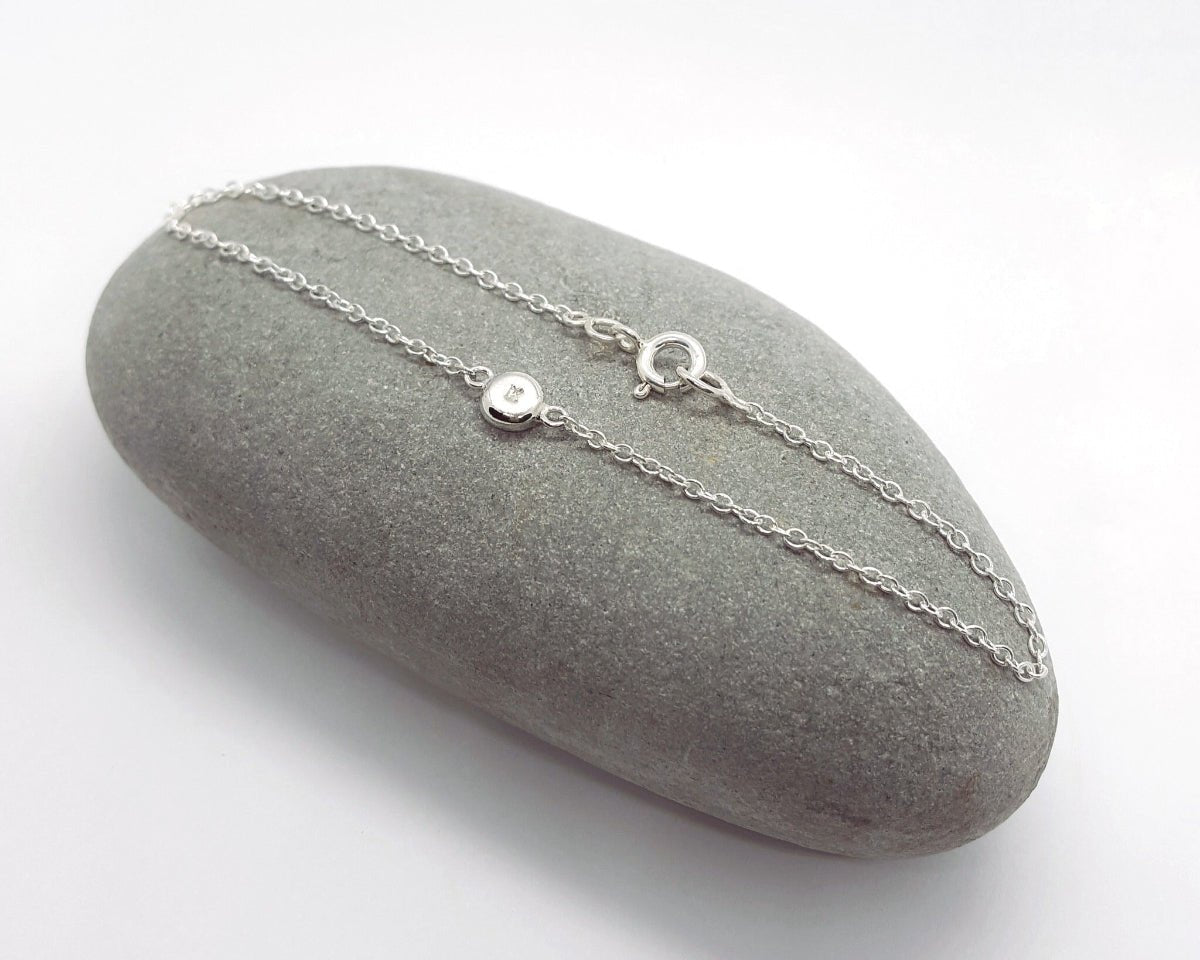 Single Initial Silver Bracelet - Katherine Seaman Jewellery