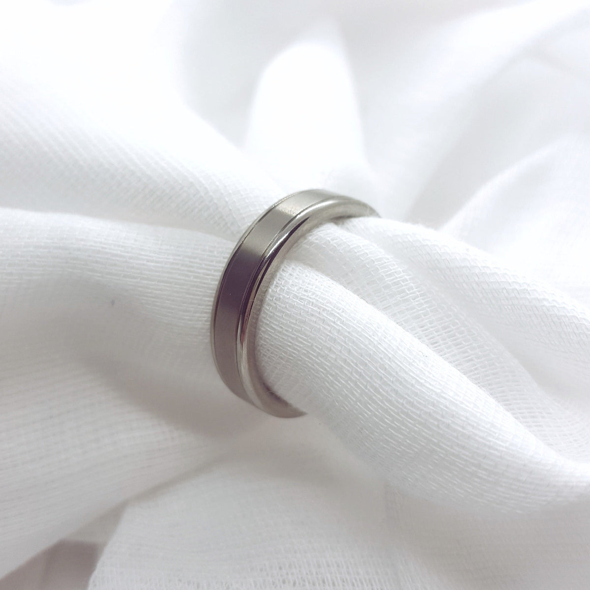titanium ring on a white background