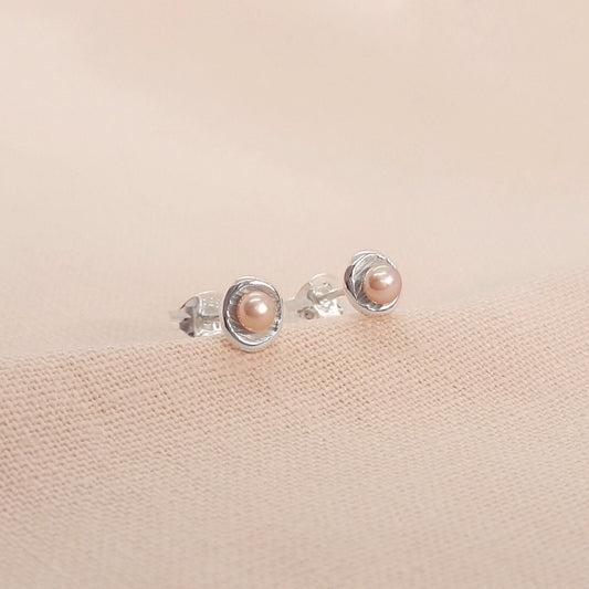 Mini White Pearl and Silver Earrings - Katherine Seaman Jewellery