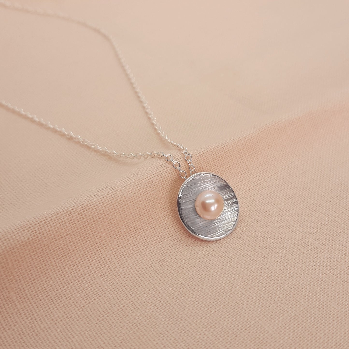 Peacock Pearl and Silver Pendant